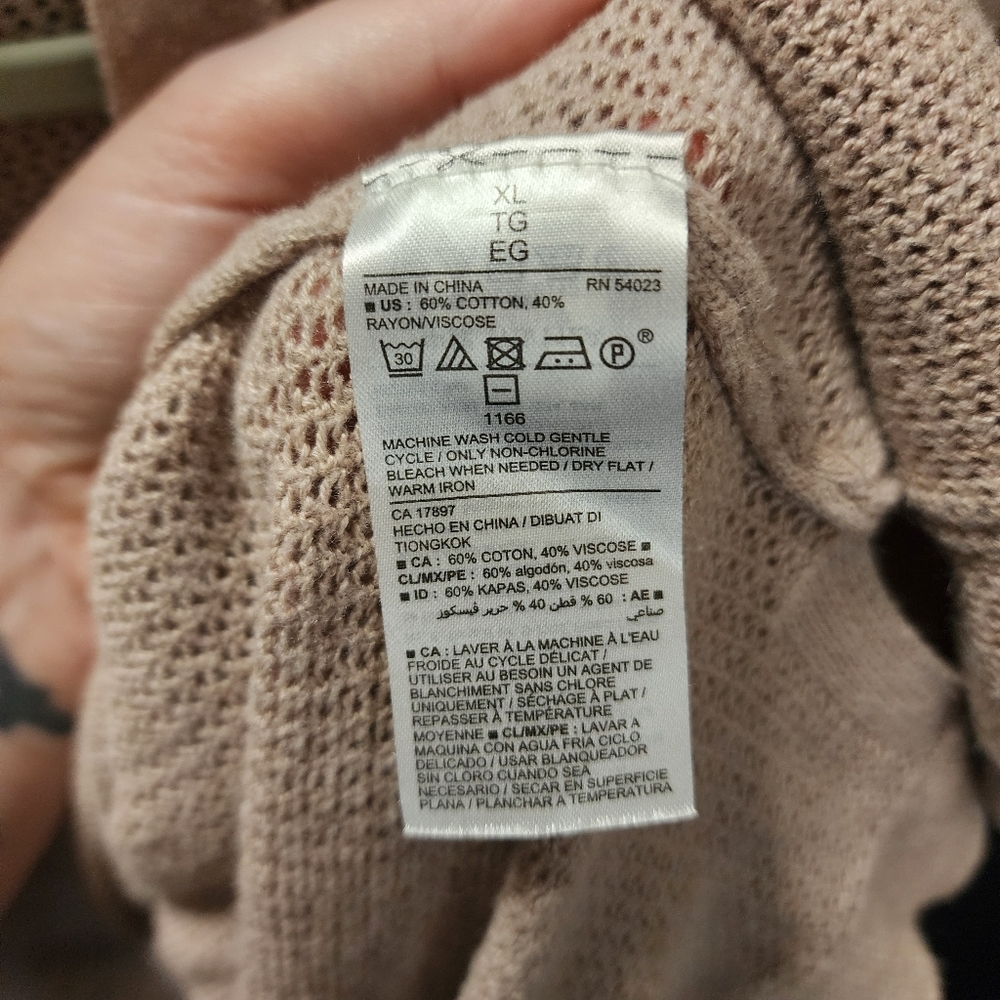 Soft Neutral Open Knit Cardigan | Old Navy | XL - Picture 3 of 4